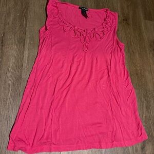 Pink Y2K tank top with a floral cut out design